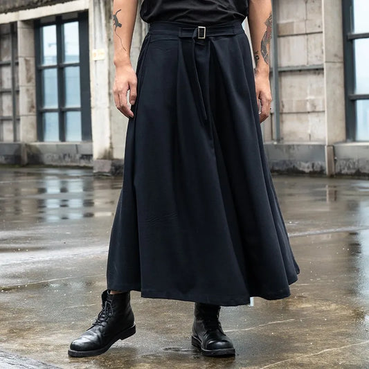 Kón A-line hakama pants – flat product shot – pleated wide leg