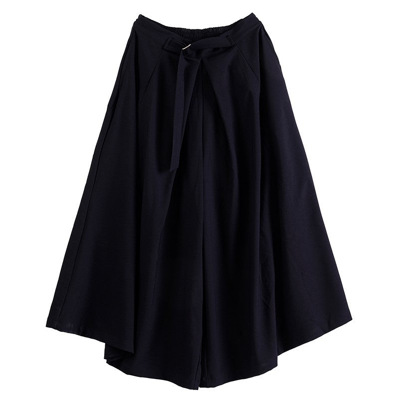 A-line hakama pants buckle strap — Kón Japanese avant-garde