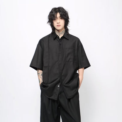 Japanese streetwear oversized shirt – boxy fit – front view