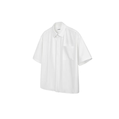 Kón dropped shoulder shirt – flat lay front and white – product shot
