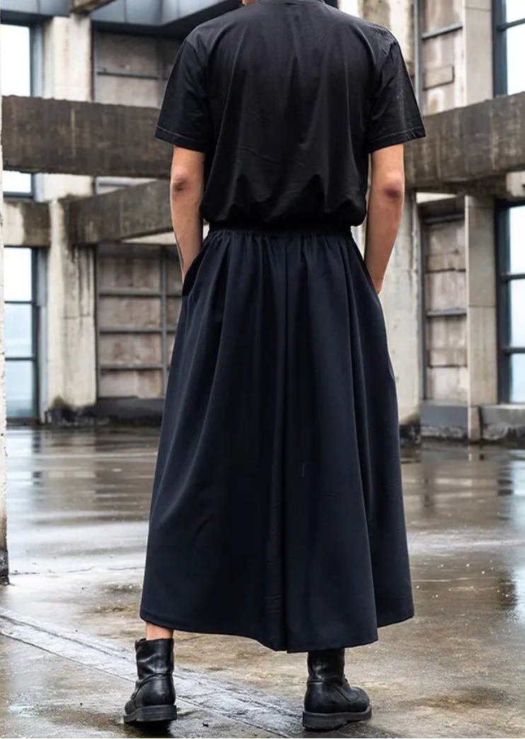 Japanese minimalist hakama pants – full back view – Kón
